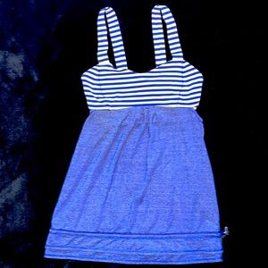 LULULEMON Adjustable Flowy Lightweight Tank Top W/ Built in Striped Sports Bra